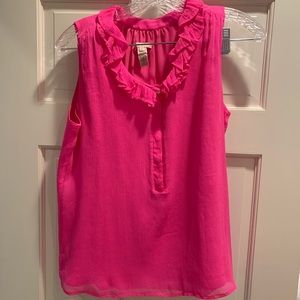 J. Crew hot pink silk tank